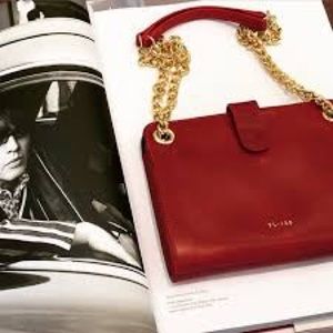 Red TL-180 Agenda shoulder bag, gold chain